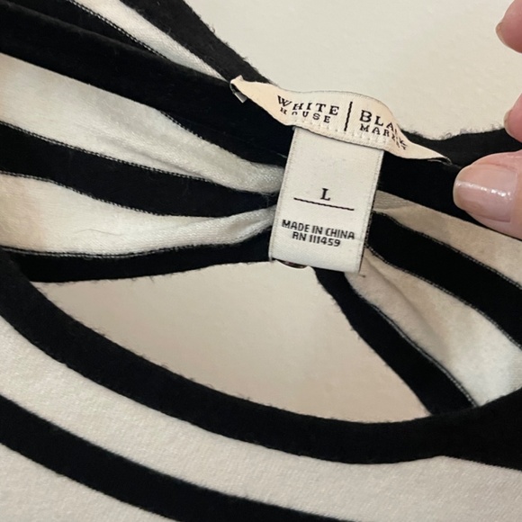 White House Black Market white/black stripe blouse - Picture 3 of 8